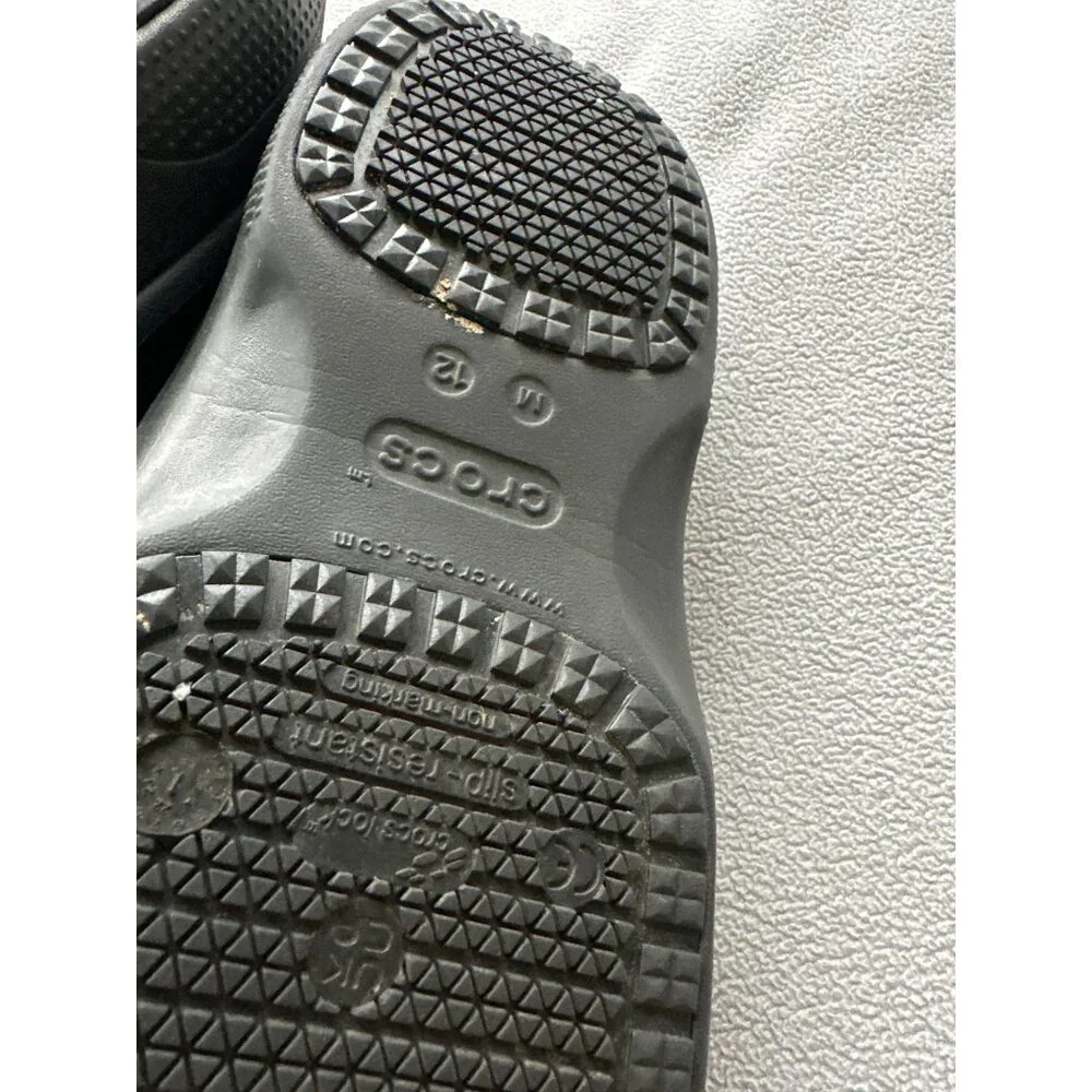 Crocs Shoe Mens 12 On The Clock Slip On Work Clogs Men Slip Resistant Comfort
